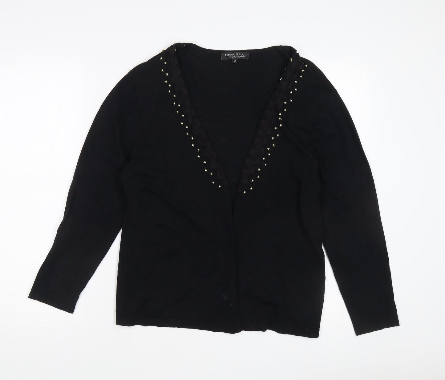 Frank Saul Women's Black Studded Cardigan M