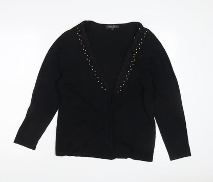 Frank Saul Women's Black Studded Cardigan M