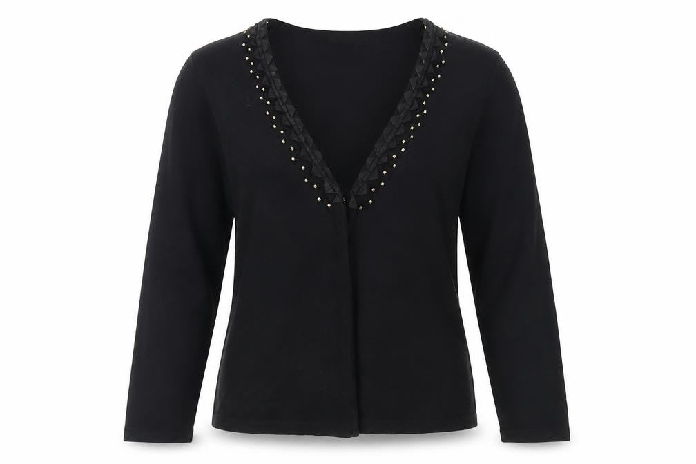 Frank Womens Saul's Black Studded Cardigan M
