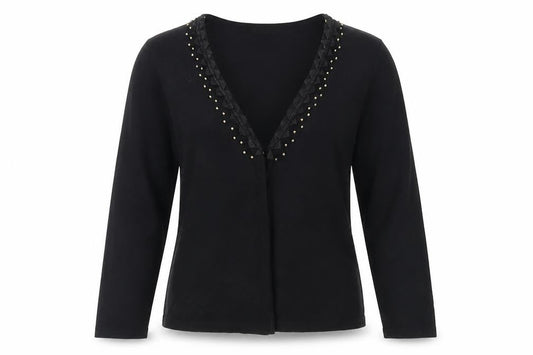 Womens UK Size M Frank Saul Black Cardigan Jumper