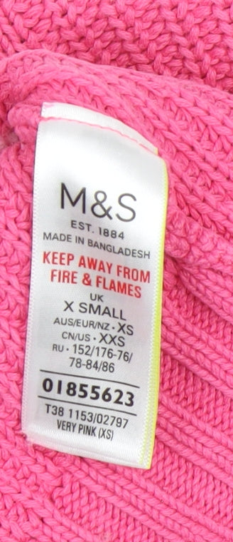 Womens UK Size XS Marks and Spencer Pink Pullover Jumper