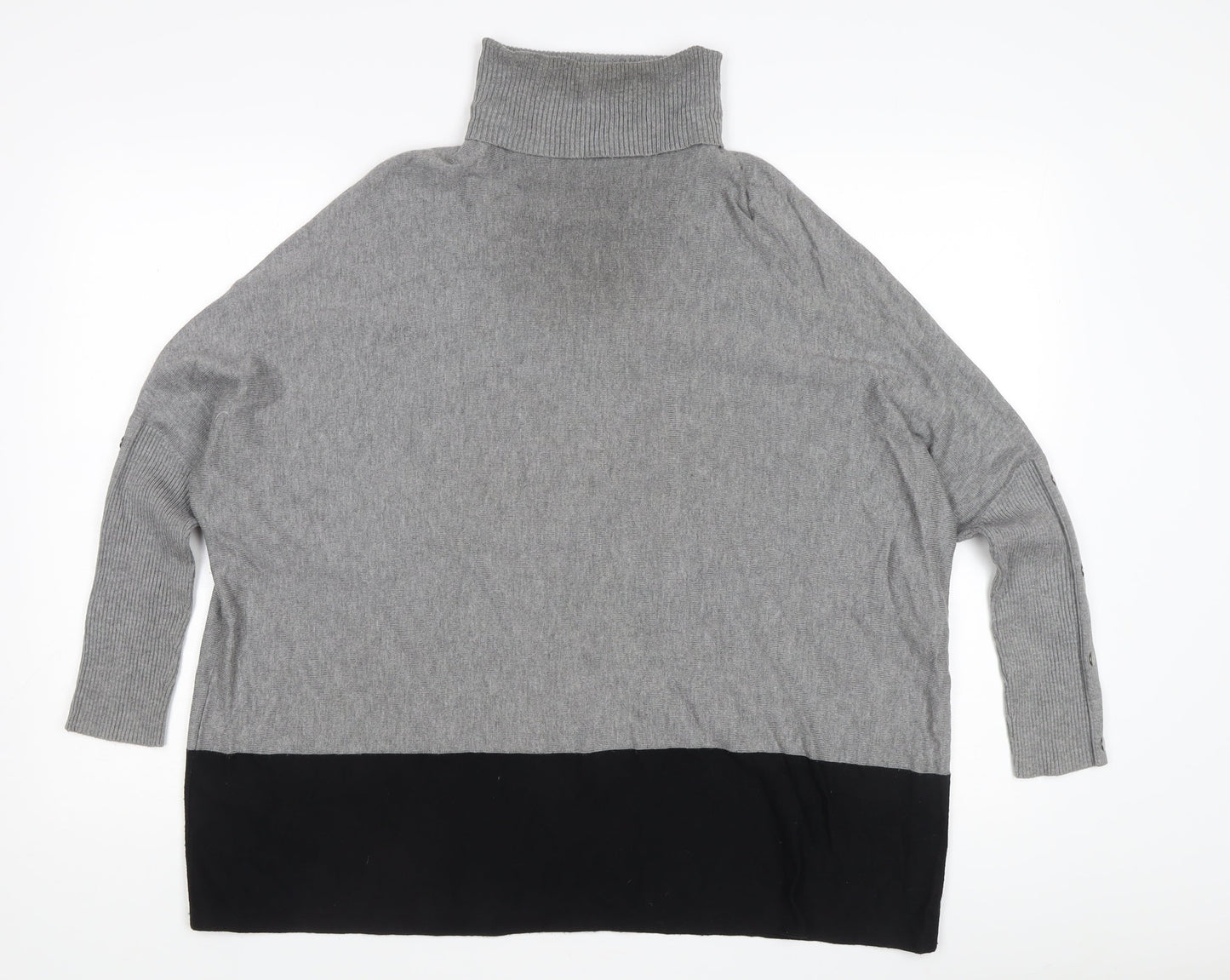 Lauren Women's Grey Roll Neck Jumper M