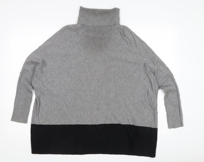 Lauren Women's Grey Roll Neck Jumper M