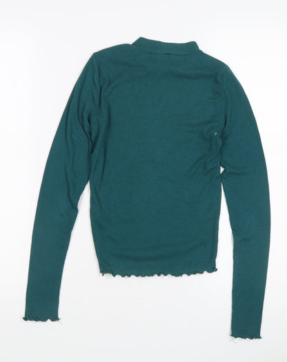 Womens UK Size 6 New Look Green Basic T-Shirt