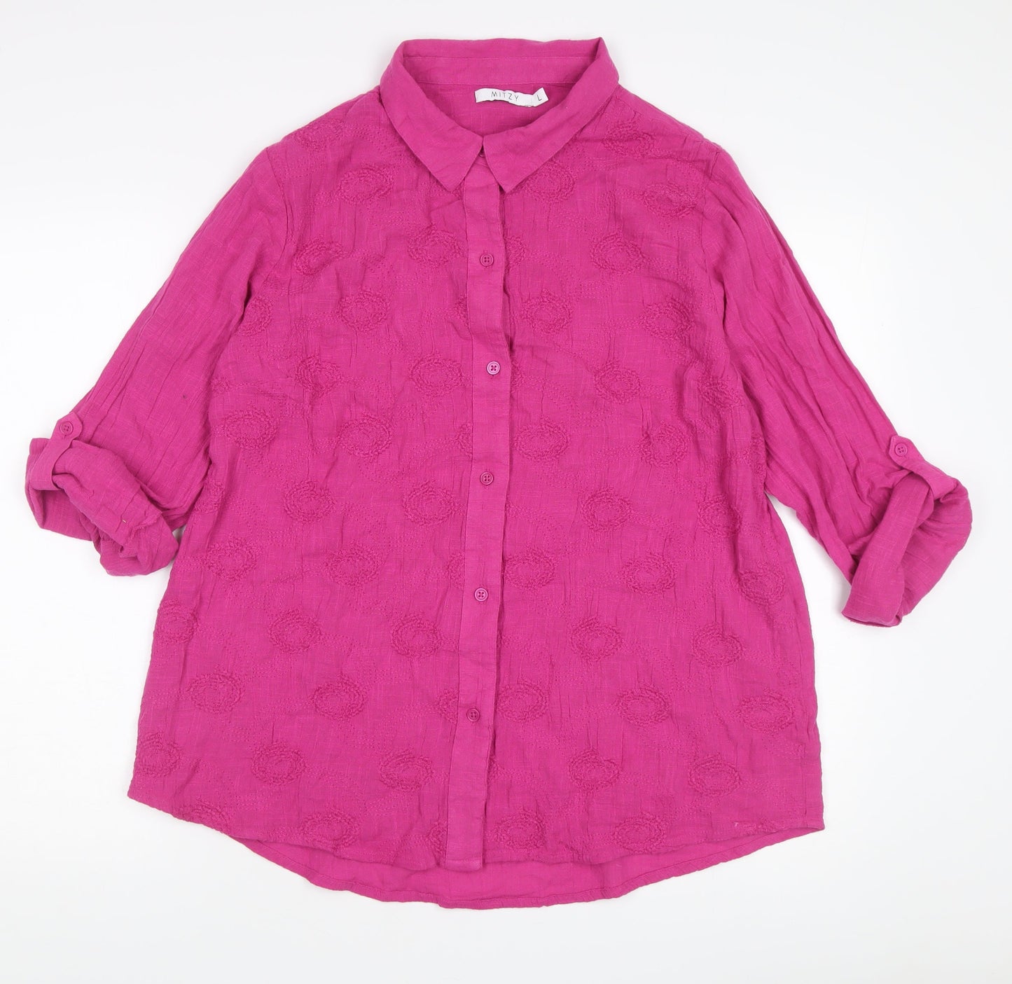 Womens UK Size L Mitzy Pink  Button-Up