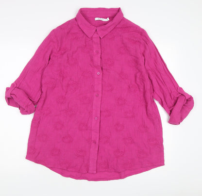 Womens UK Size L Mitzy Pink  Button-Up