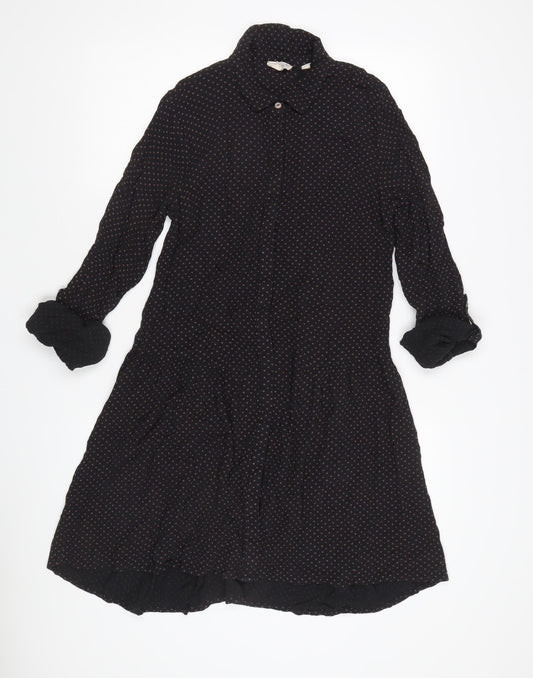 Fat Face Women's Black Shirt Dress, Size 6, Polka Dot