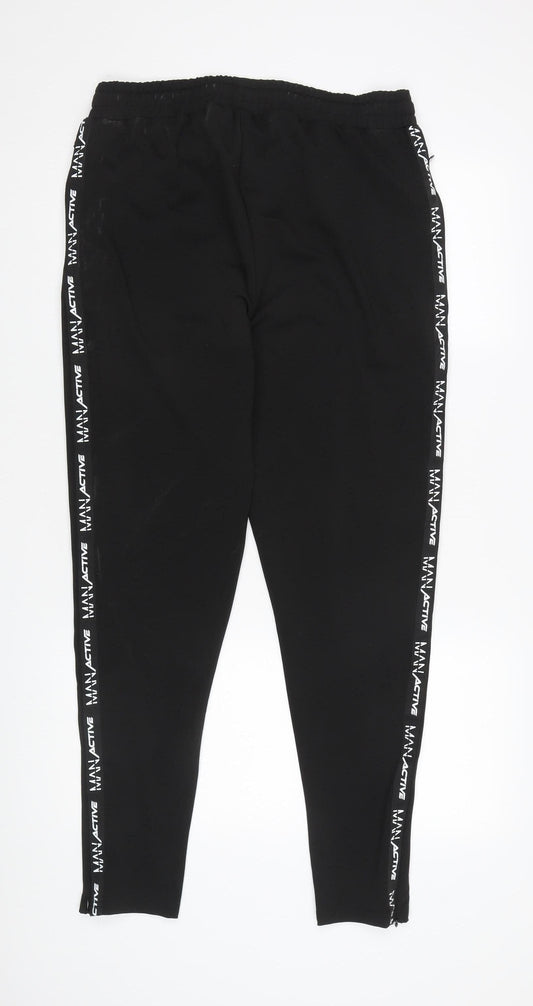 MAN Active Men's Black Joggers L - Athletic Fit