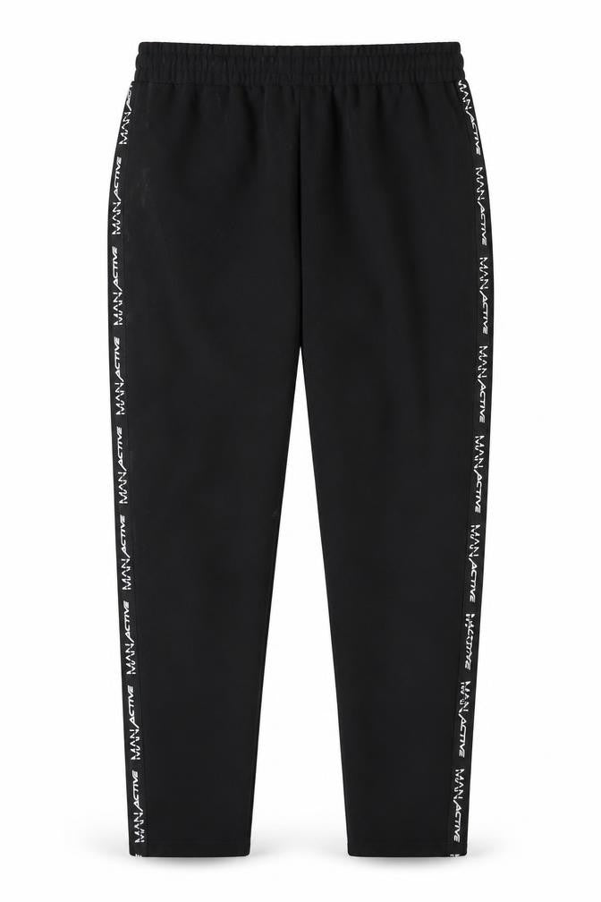 Mens UK Size L MAN Active Athletic Fit Jogger Black Trousers