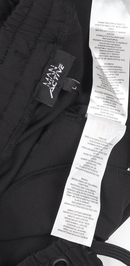 MAN Active Men's Black Joggers L - Athletic Fit