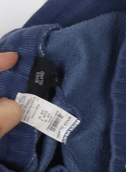 River Island Men's Blue Joggers, Size M, Casual Style