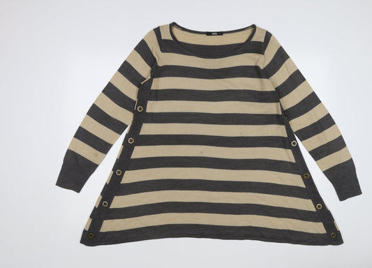Womens UK Size 10 Marks and Spencer Beige Tunic Jumper