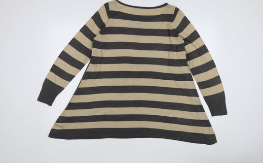 Womens UK Size 10 Marks and Spencer Beige Tunic Jumper