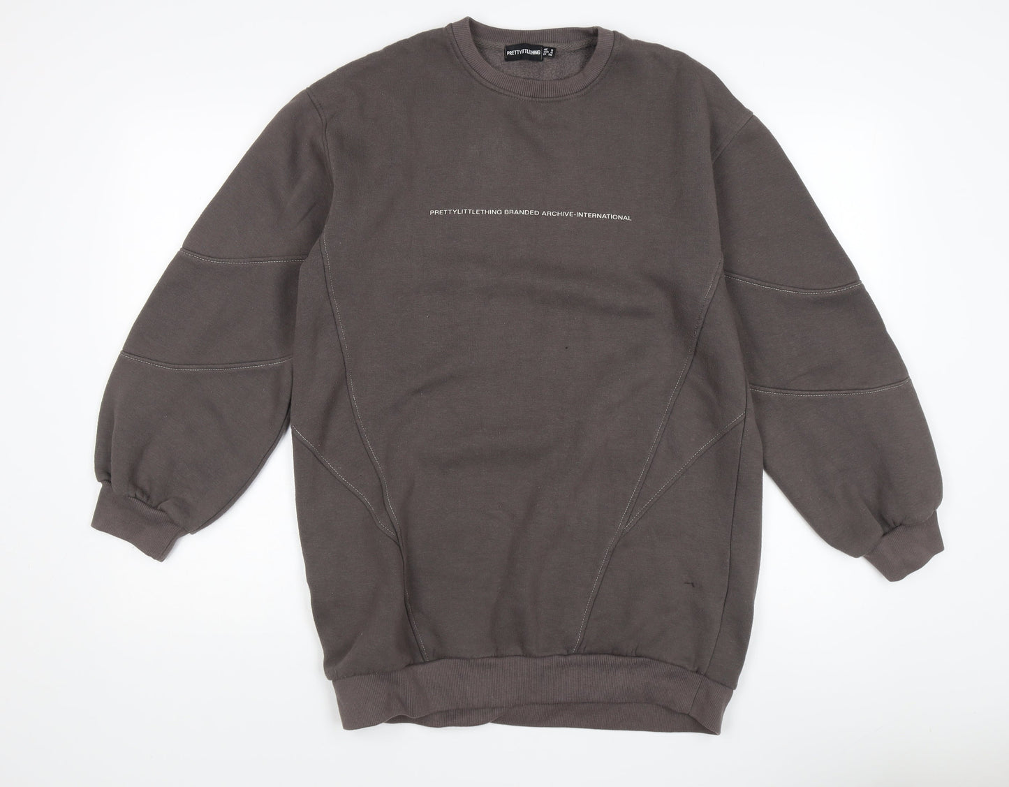 PrettyLittleThing Women's Brown Pullover Sweatshirt Size 8