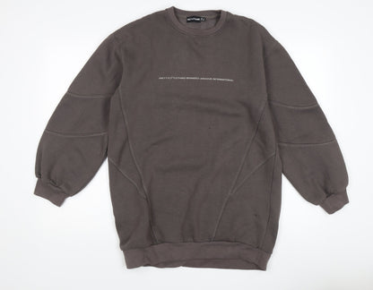 PrettyLittleThing Women's Brown Pullover Sweatshirt Size 8