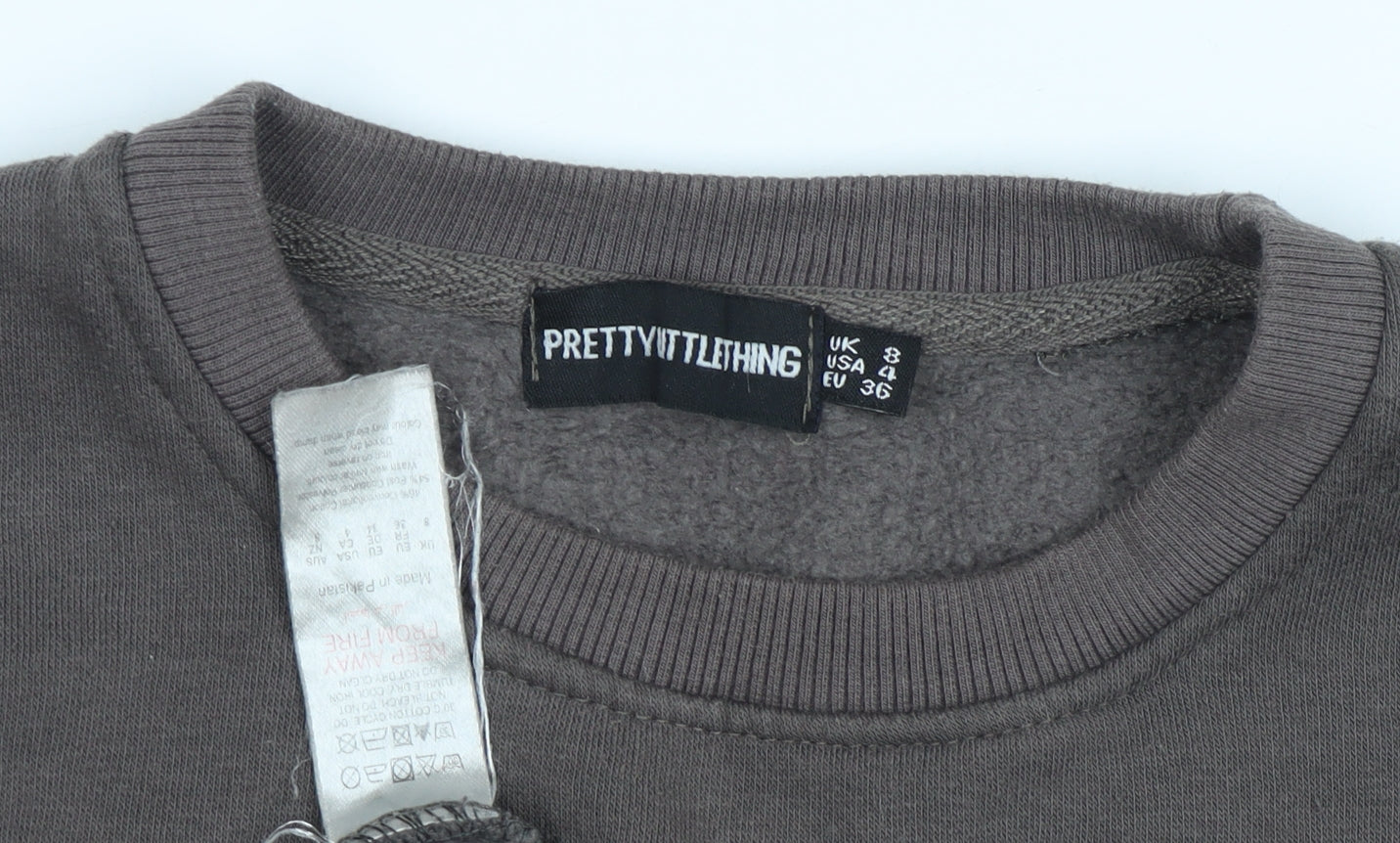 PrettyLittleThing Women's Brown Pullover Sweatshirt Size 8