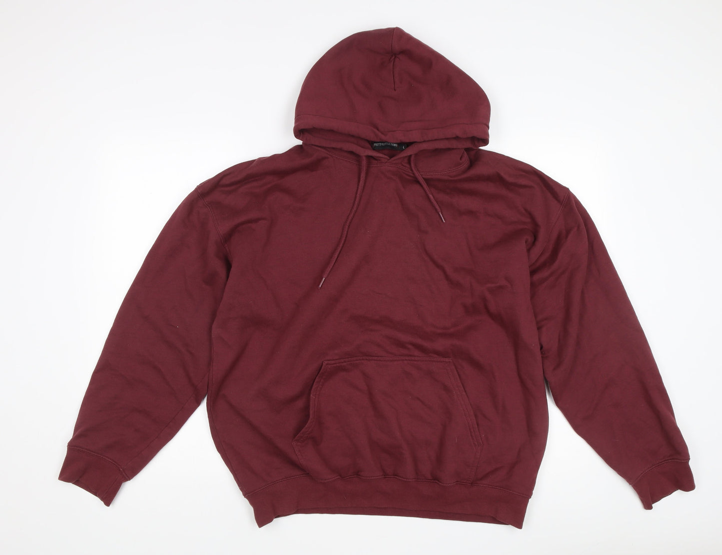 PrettyLittleThing Women's Red Pullover Hoodie L