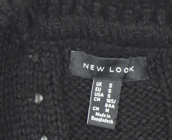 Womens UK Size S New Look Black Cardigan Jumper