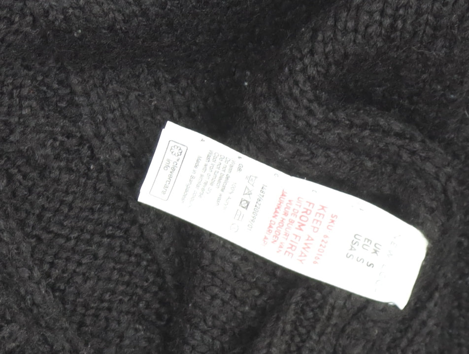 Womens UK Size S New Look Black Cardigan Jumper