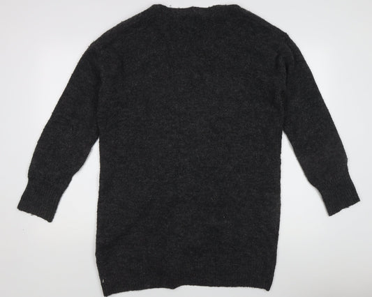 H&M Women's Black XS Cardigan, Wool Blend V-Neck