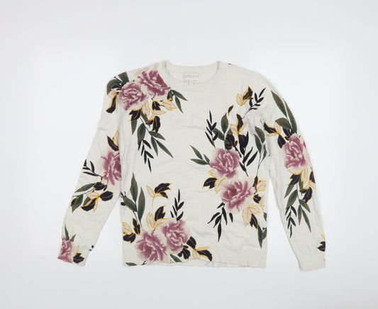 Apricot Women's Ivory Floral Pullover Jumper Size 10