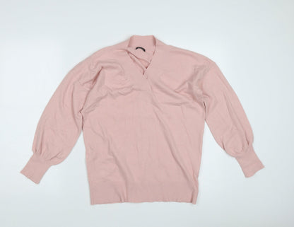 Womens UK Size 12 Roman Pink Pullover Jumper