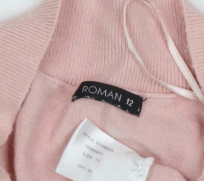 Womens UK Size 12 Roman Pink Pullover Jumper