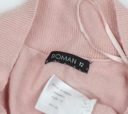 Womens UK Size 12 Roman Pink Pullover Jumper