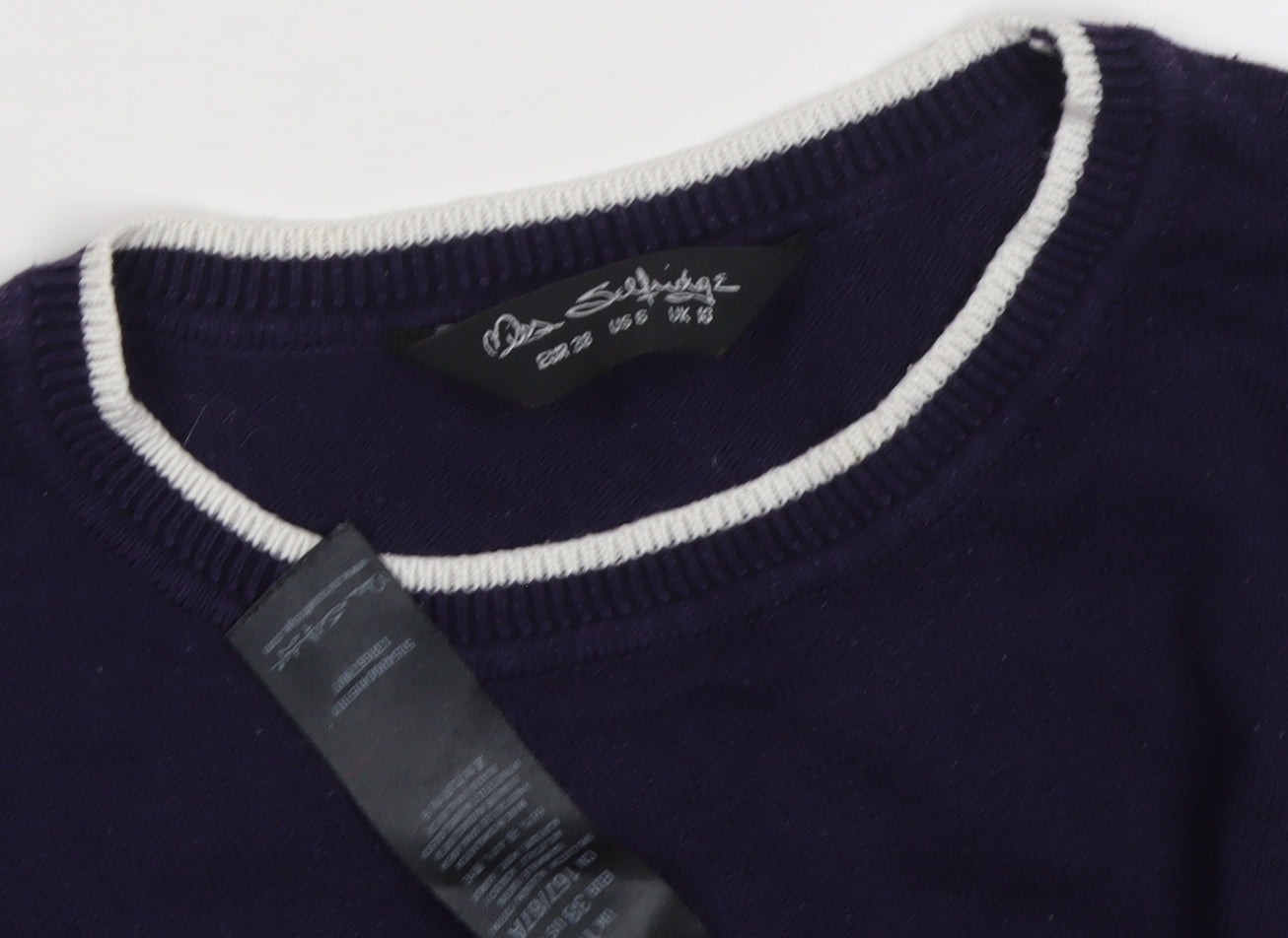 Womens UK Size 8 Miss Selfridge Blue Pullover Jumper