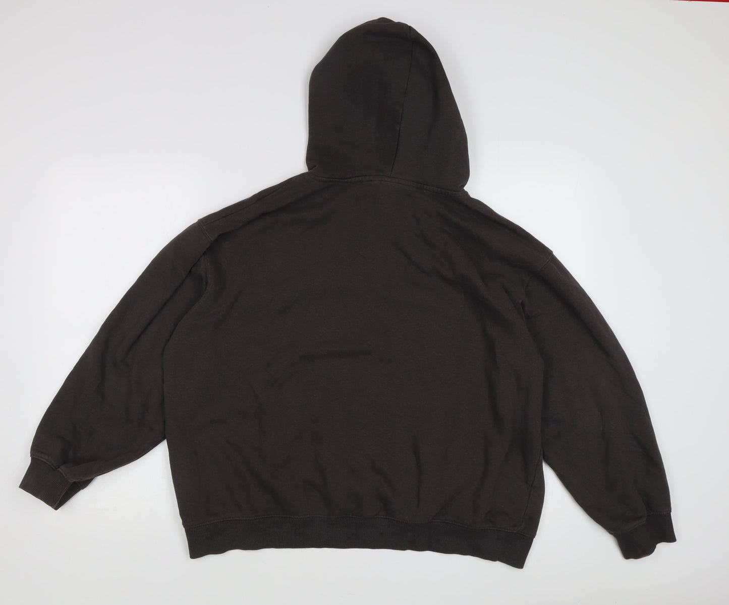 H&M Black Unisex Pullover Hoodie, Size M, All Seasons
