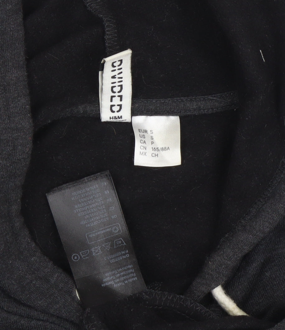 H&M Women's Black Hoodie Pullover, Size S, Casual Wear