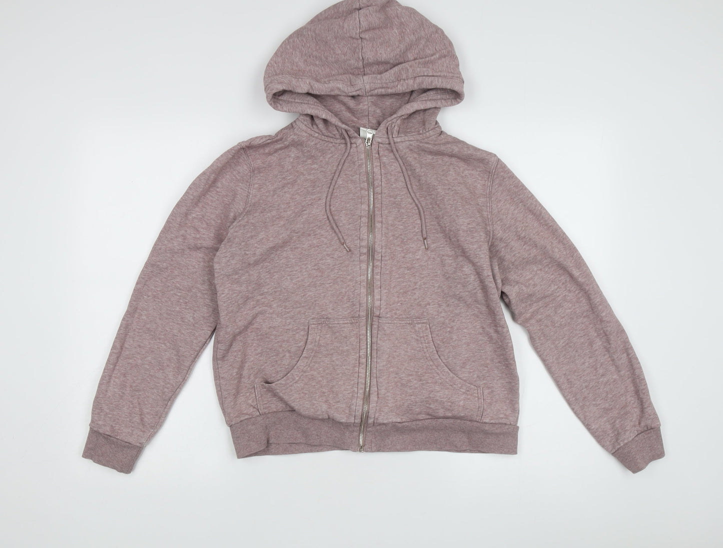 Womens UK Size M H&M Basics Pink Full Zip Hoodie