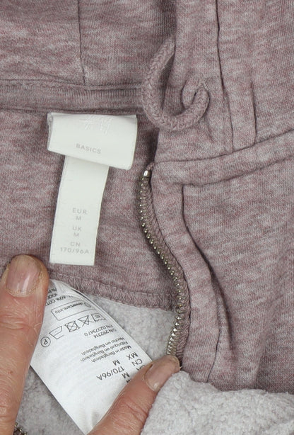 Womens UK Size M H&M Basics Pink Full Zip Hoodie