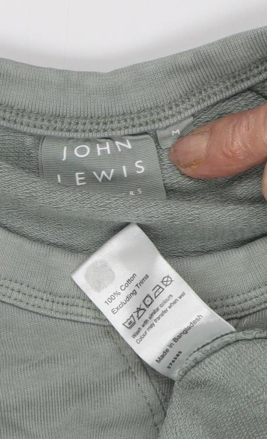 Womens UK Size M John Lewis Green Pullover Sweatshirt