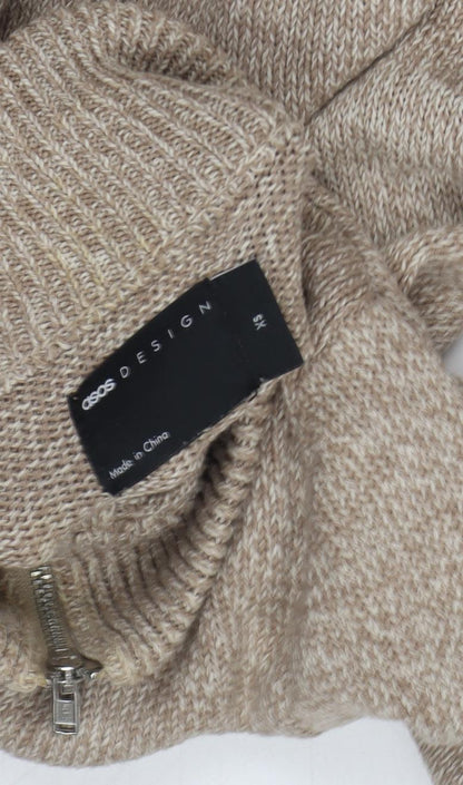 ASOS Design Men's Beige XS Full Zip Jumper
