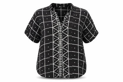 Wallis Women's Black Geometric Blouse Size 12