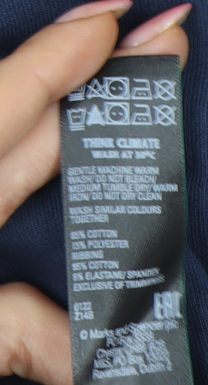 Womens UK Size 8 Marks and Spencer Blue Pullover Hoodie