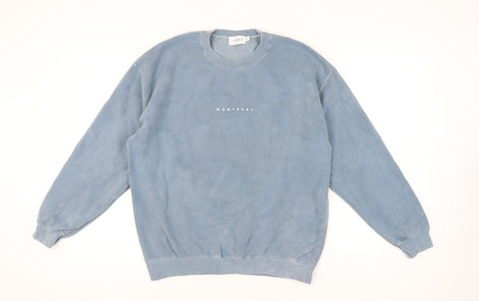 Topman Blue Men's Small Graphic Pullover Sweatshirt