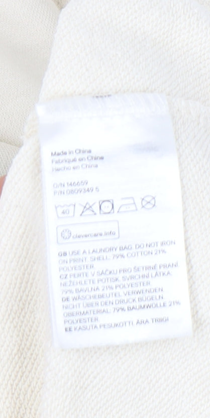 H&M Women's Beige NY Jets Pullover Sweatshirt Size 6