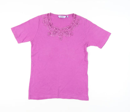 Womens UK Size S Honor Millburn Pink Basic T-Shirt
