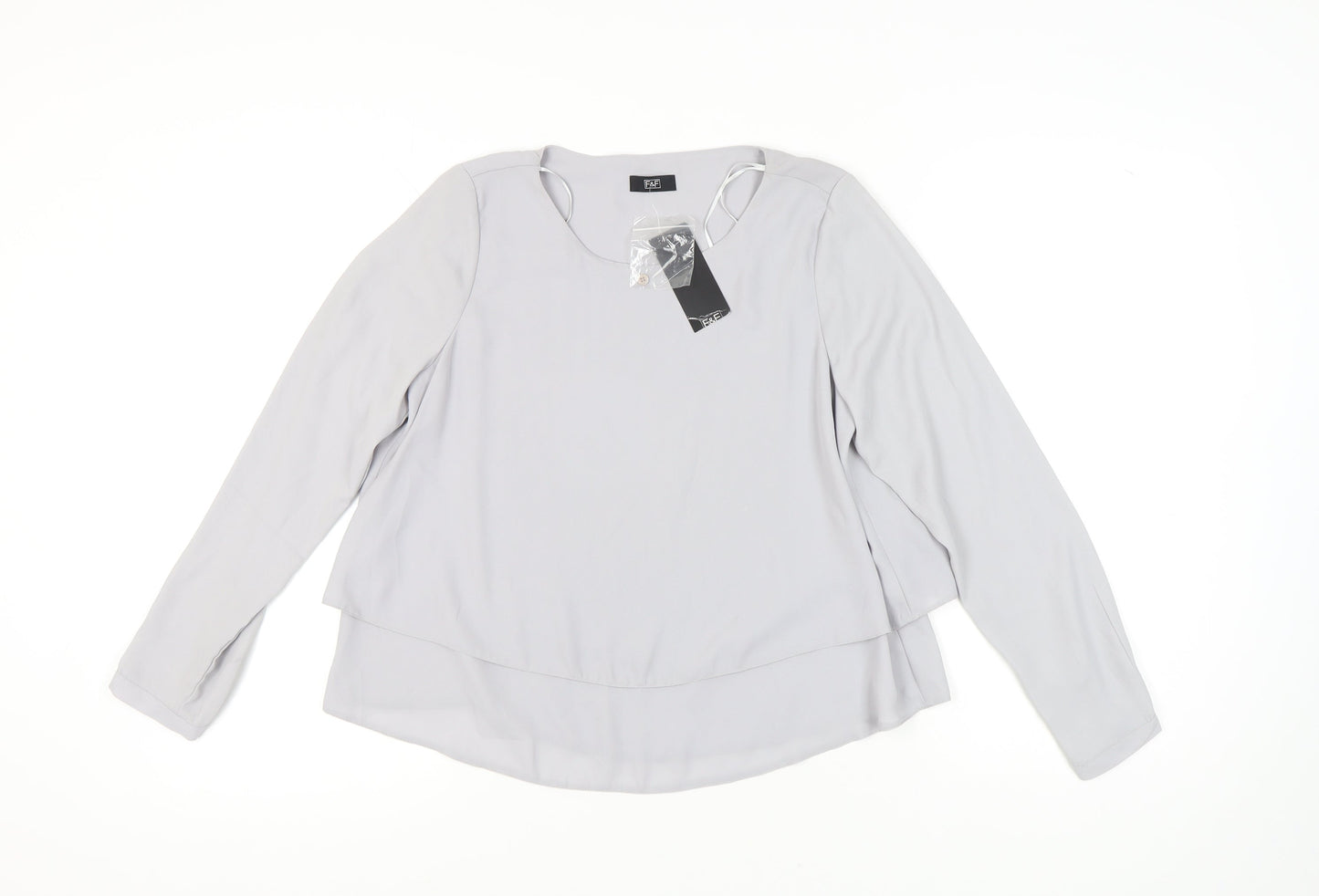 F&F Women's Grey Long Sleeve Blouse Size 10