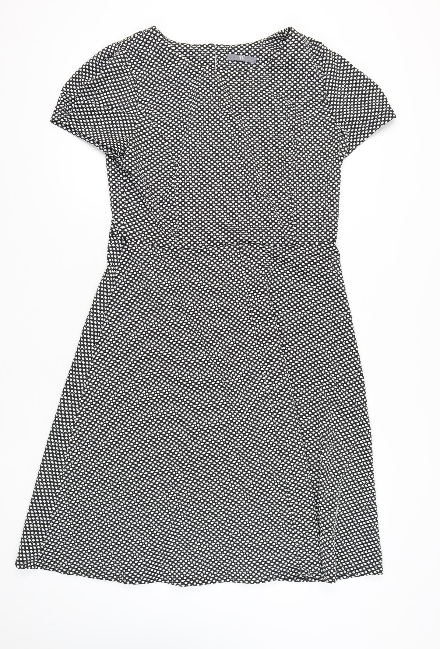 BHS Women's Black Geometric Size 16 Casual Dress