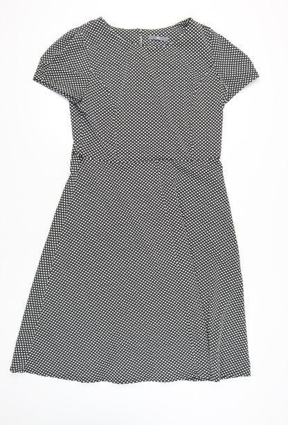 BHS Women's Black Geometric Size 16 Casual Dress