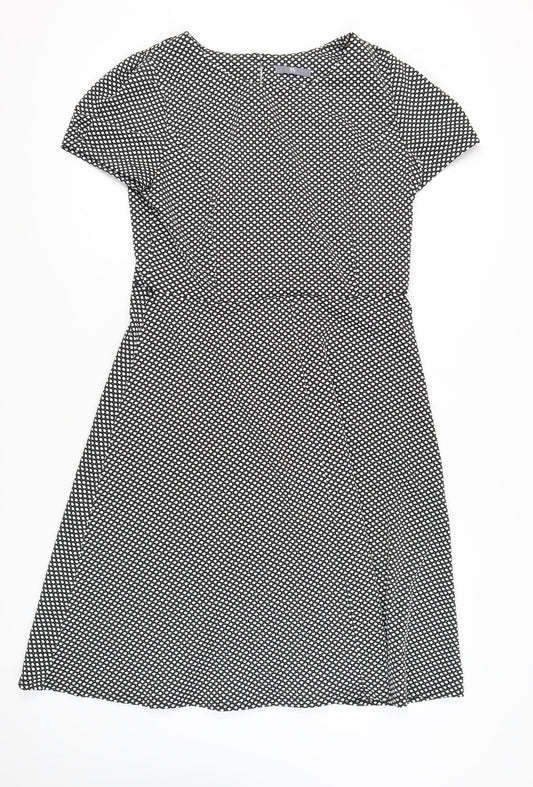 BHS Women's Black Geometric Size 16 Casual Dress