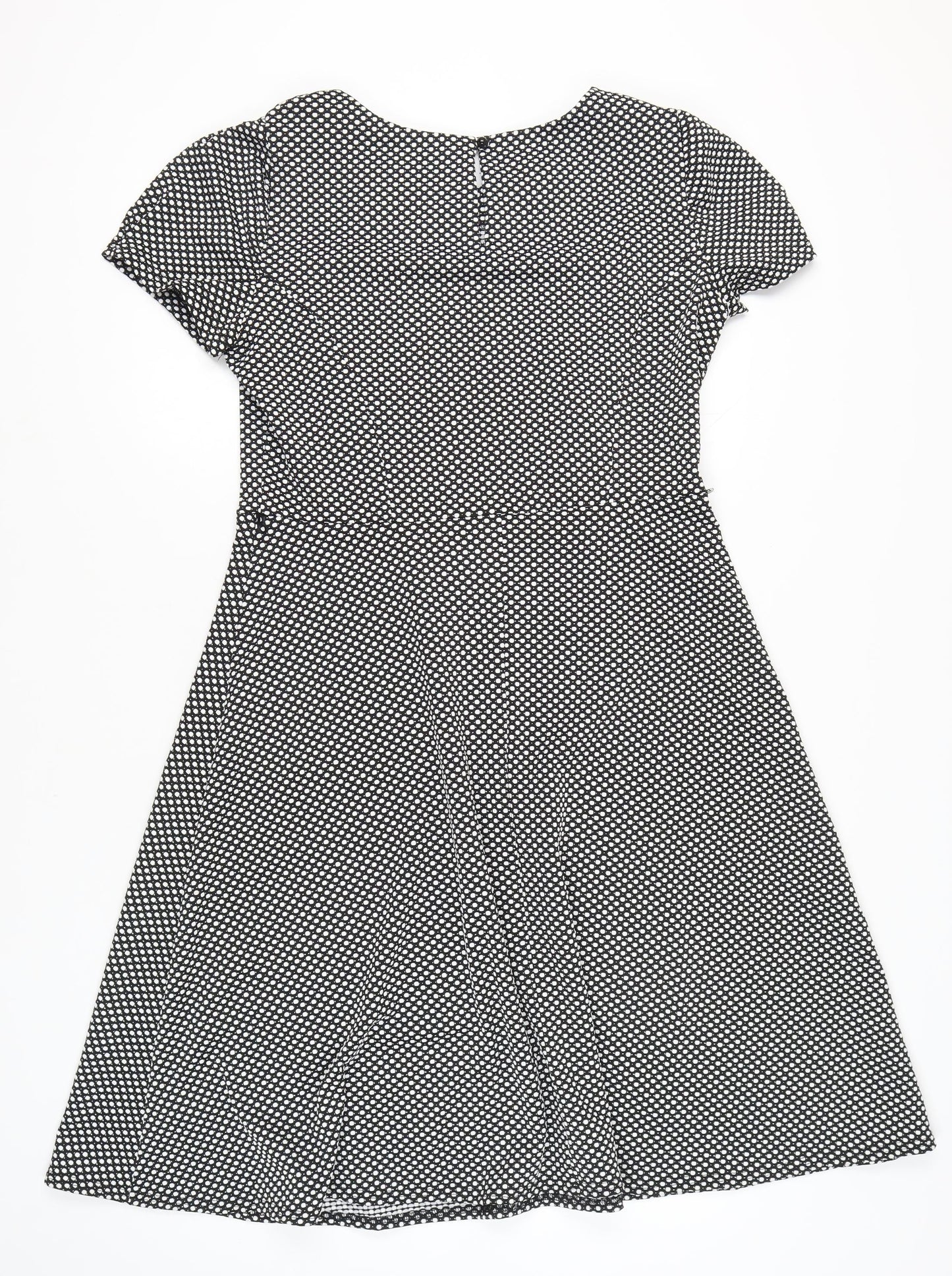 BHS Women's Black Geometric Size 16 Casual Dress