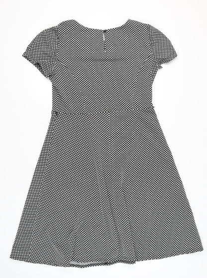 BHS Women's Black Geometric Size 16 Casual Dress
