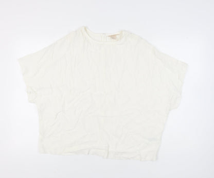 Womens UK Size 10 H&M White Basic Blouse