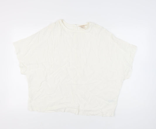 Womens UK Size 10 H&M White Basic Blouse