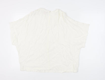 Womens UK Size 10 H&M White Basic Blouse