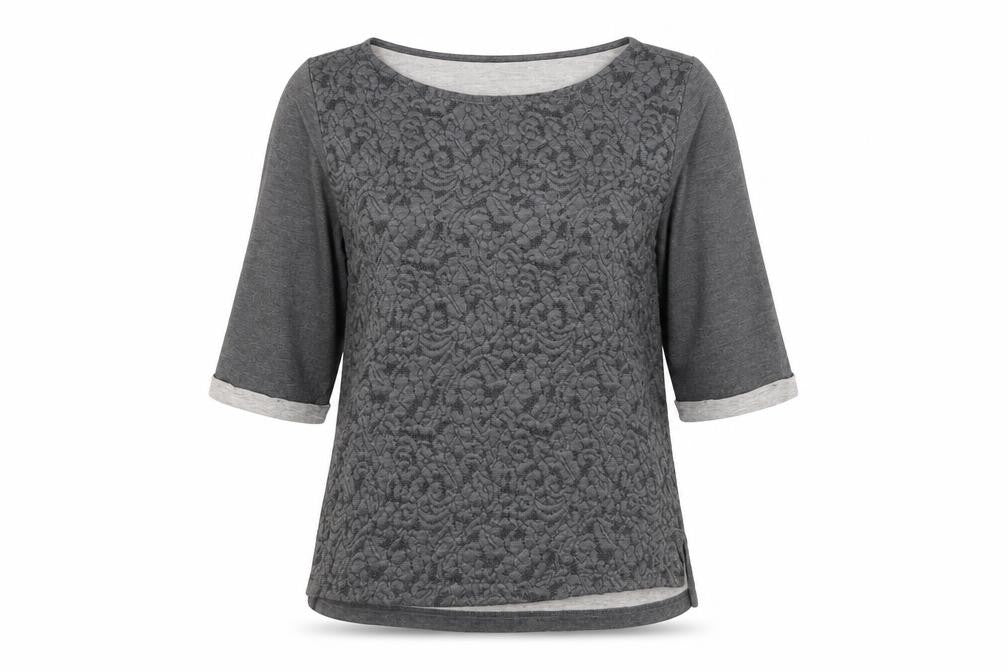 Womens UK Size 10 H&M Grey Jersey Blouse